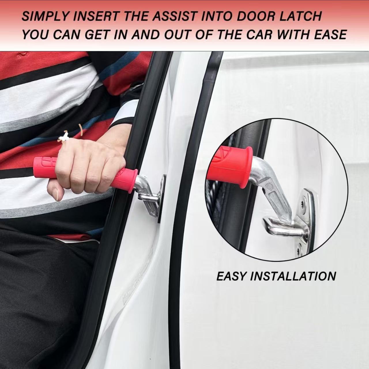 Car Handle Assist Device for Elderly, Portable Vehicle Support Handle, Safety Grab Bar, Hammer Tool