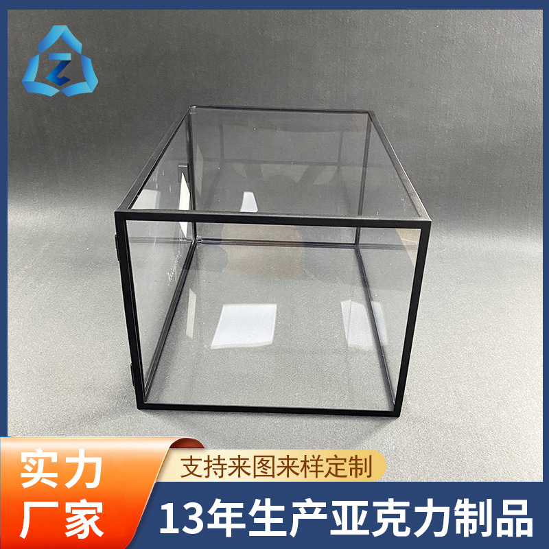 亚克力收纳盒有机玻璃透明防尘展示盒手办盲盒袋盖正方形鞋盒批发