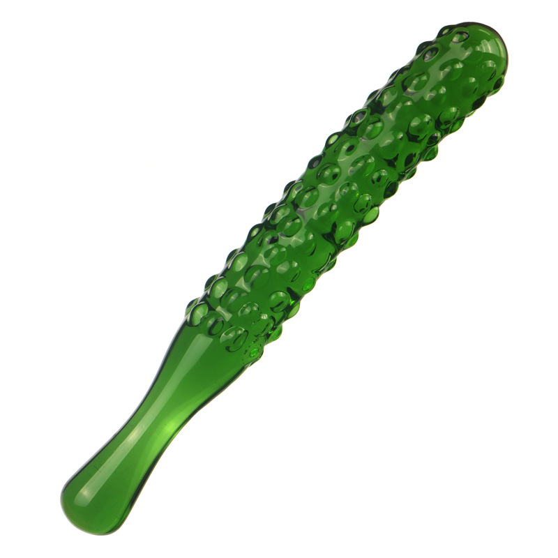 Gode en verre en forme de concombre vert, produit sexuel féminin, plug anal, masturbateur, jouet pour adulte_voghion.com