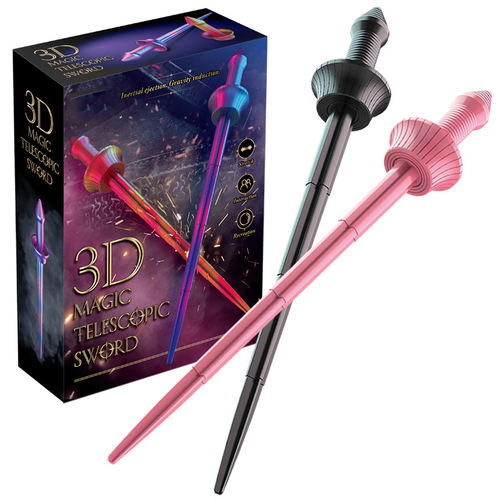 Cross-border 70CM Gravity Telescopic Knife 76CM Samurai Sword Gradient Color Reversible Spiral Creative Stress Relief Fun