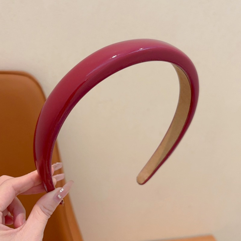 Ancara banda de cabello rojo para niños retro brillante corteza banda de cabello niña alta cabeza de cráneo banda de cabello de presión de cabello