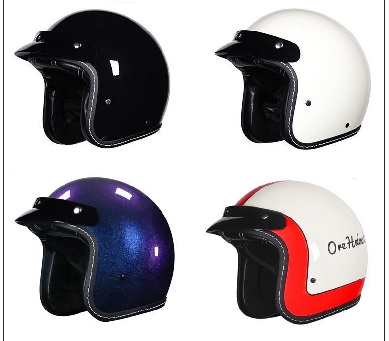 Motorcycle Safety Helmet for Men and Women, 3C Certified 3/4 Helmet, Retro Half Helmet, Motorbike Helmet, Suitable for All Seasons, Can Be Equipped with Bluetooth Headphones