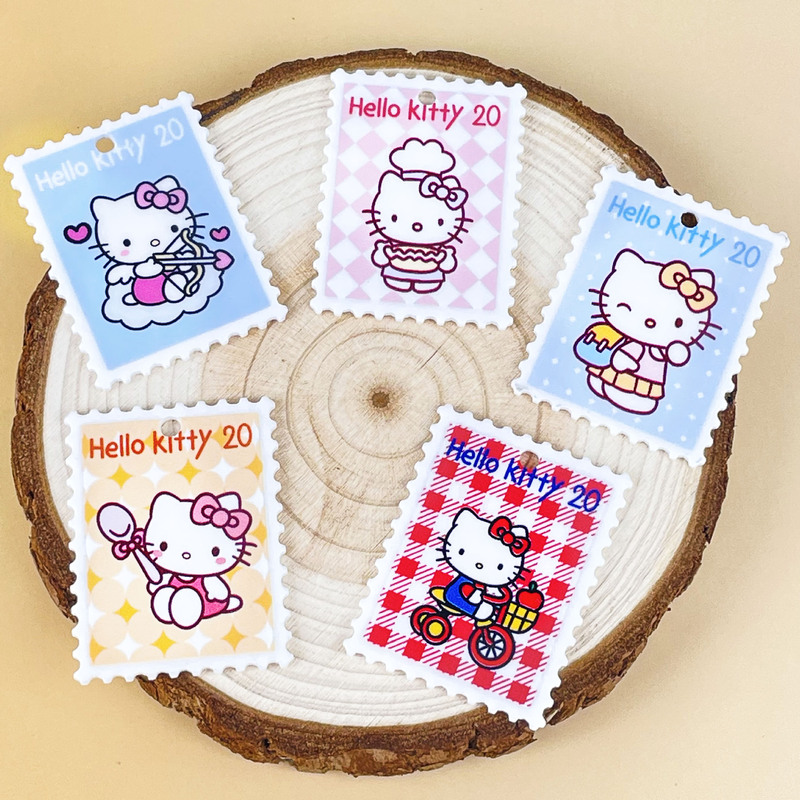 DIY アクリル kt スタンプ吊り穴ビーズ素材スルーホール漫画ブラインドボックスアクセサリー DIY 携帯電話チェーンキーホルダー|undefined