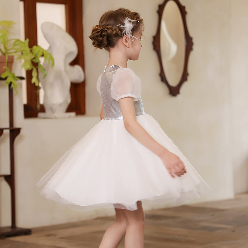 Falda de vestir para niños, verano nuevo estilo, vestido de niña, vestido de princesa de malla, vestido de niña de flores, falda de ropa para niños