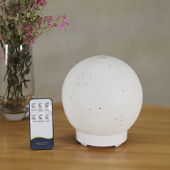 Circular Moon Ceramic Perforated Aroma Diffuser Indoor Essential Oil 100ml Aromatherapy Machine with Color Lights Home Humidifier Mist