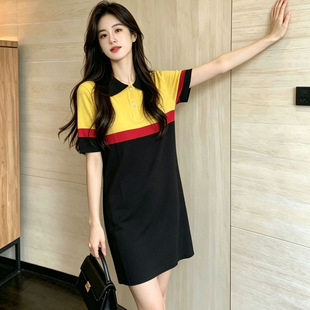 �ļ��¿��S��ƴɫPolo�Iᘿ� �p�gײɫ�@��ֱͲȹ�ճ����e�ٴ��