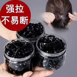 Rubber Band Women's Hair Tie Thickeneded Hair Tie Disposable High Elasticity Durable Black Rubber Ring Small Headband for Adults