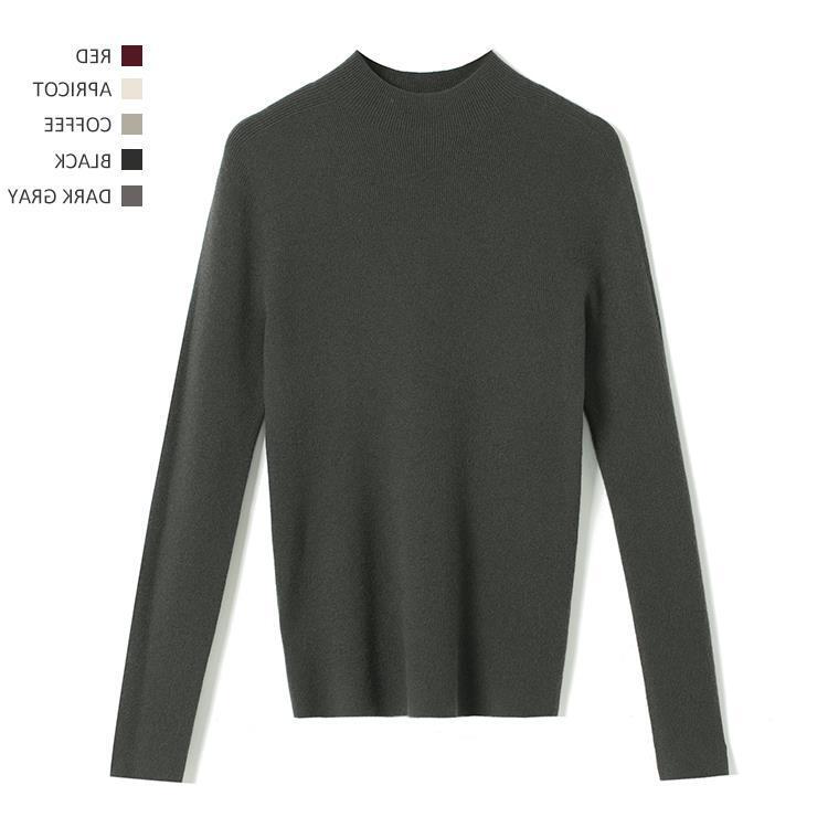 Contains 4.1% Cashmere Silk Fine-Needle Seamless One-Piece Stand-Up Collar Bottoming Shirt Autumn Slim Fit Inner Knitwear for Women