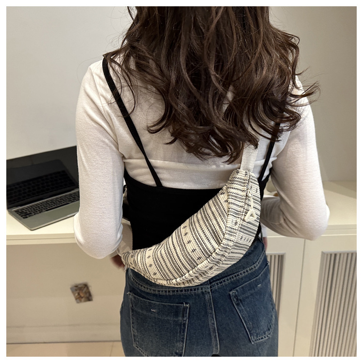 Autumn&Winter Season Women's Gender Women's Printing Vintage Style Classic Style Dumpling Shape Zipper Crossbody Bag Fanny Pack