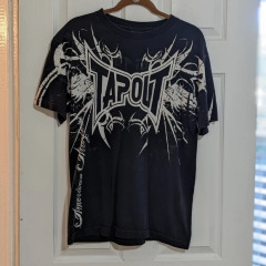越境電気商夏アメリカレトロ街頭暗黒風プリント半袖tシャツ英語ゆるいトレンド男性上着
