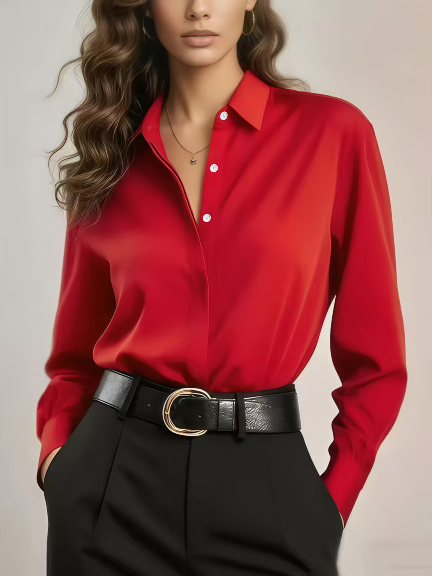 2026 nueva camisa de mujer blanca europea y americana transfronteriza de manga larga minimalista de verano de mujer camisa suelta universal al por mayor image 11