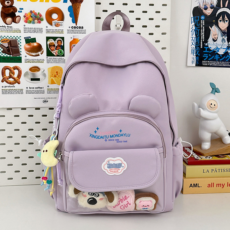 Mochila de gato de la universidad japonesa, mochila escolar de gran capacidad para estudiantes de secundaria, mochila de viaje de todo fósforo para estudiantes de secundaria lindos