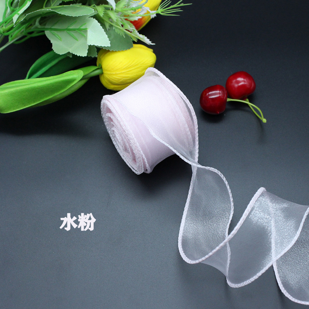 Una pieza de envío gratis 4cm * 10 yardas de tres hilos, embalaje de flores, cinta de regalo, ropa, tocado, lazo, cinta decorativa