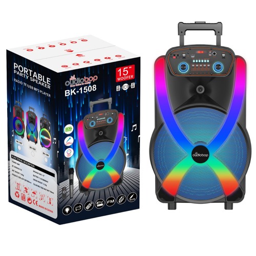 New 15-inch portable outdoor trolley Bluetooth speaker home singing K with microphone square dance Bluetooth speaker