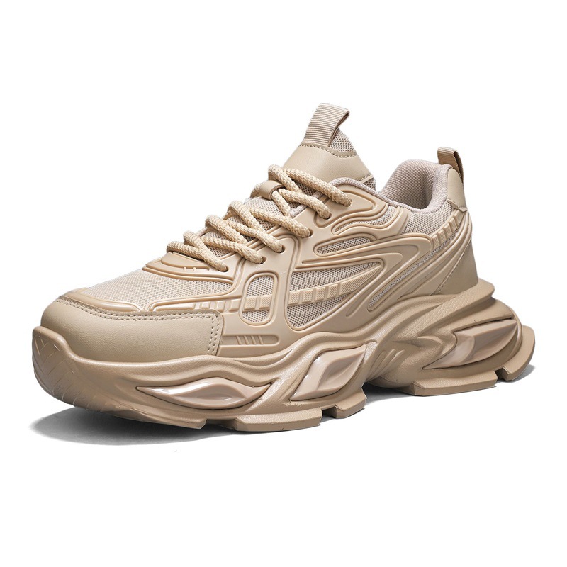 Zapatos de hombre de verano nuevos zapatos deportivos de malla transpirables de moda masculina con suela gruesa aumentada de altura para correr casuales zapatos de papá
