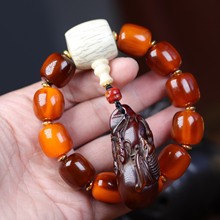 山龟甲桶珠手链手持甘蔗纹黄金甲diy牛骨三通老牛角福禄寿挂坠