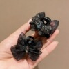 Black rhinestone ab butterfly hair clip - single pack