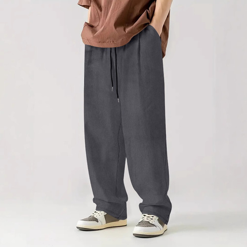 Eurasian Sound Autumn Men's Corduroy Casual Sporty Loose Long Pants