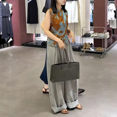 25897新大爱美依缘2025新款无袖印花新中式上衣休闲阔腿裤时尚女