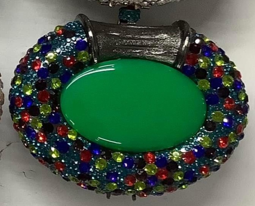 Túi clutch nữ hình bầu dục mắt mèo đính kim cương giả dự tiệc — Kim cương trắng trên nền vàng, màu vàng pha lê, vàng vàng, Bạc AB chi tiết 9