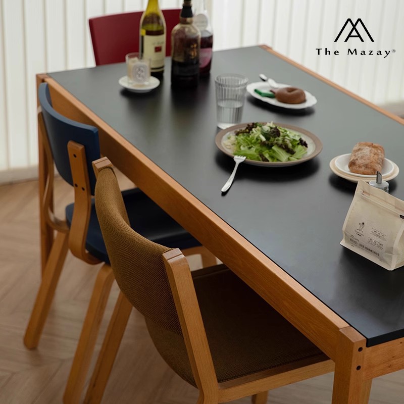 Mesa de comedor de madera maciza de estilo antiguo, apartamento pequeño a juego, mesa de comedor rectangular para el hogar retro, escritorio de oficina de sala de estar