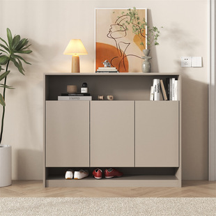 2023 new solid wood shoe cabinet home door large capacity multi-functional entrance cabinet integrated entry storage locker