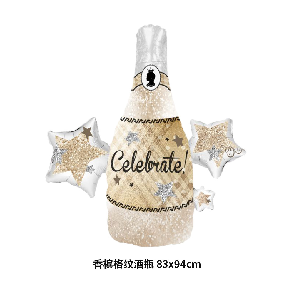 香槟格纹酒瓶 83x94cm