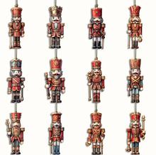 跨境新品24件圣诞节创意胡桃夹子主题木质装饰 派对挂件