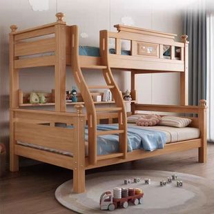 Bunk Bed Bunk Bed Full Solid Wood High and Low Bed Multi-functional Small Apartment Children Bunk Wooden Bed Mother Bed