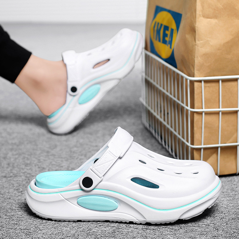 Zapatos con agujeros para hombres, ropa exterior de verano, zapatos casuales de suela blanda, zapatillas Baotou, deportes al aire libre, sandalias de playa de conducción