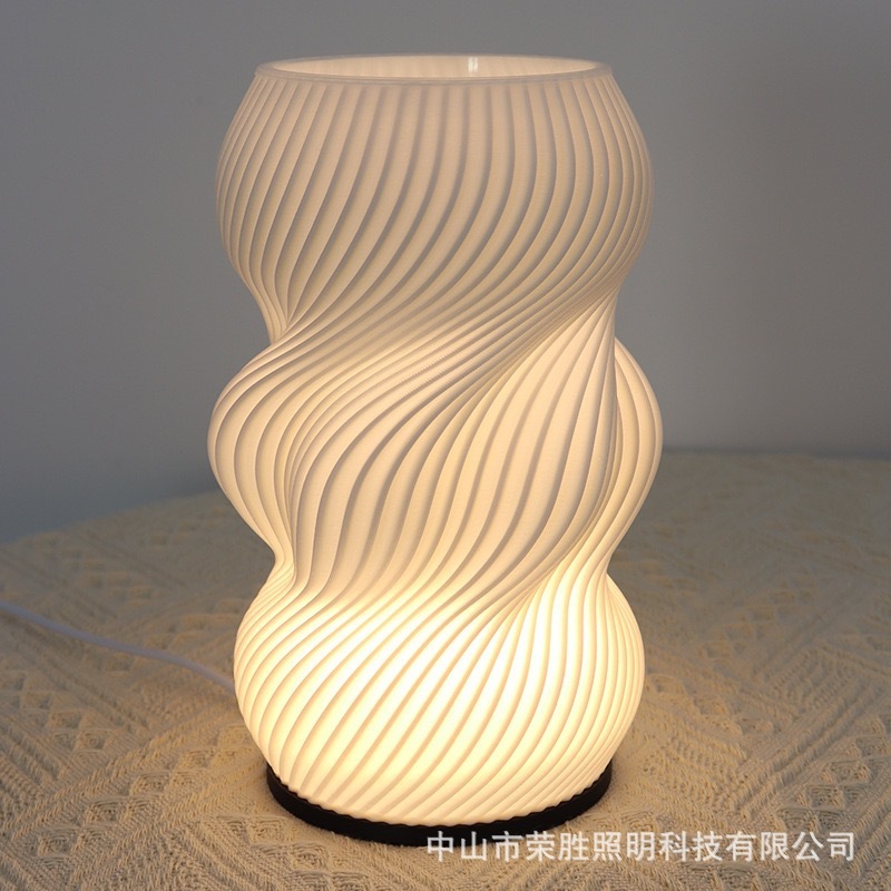 クロスボーダークリエイティブ 3D プリント花瓶テーブルランプフラワーアレンジメントランプシンプルなデザイン LED ロマンチックな装飾ランプ寝室のベッドサイドランプ|undefined