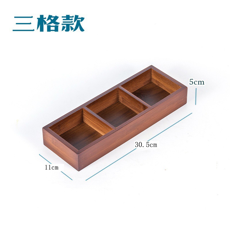 Bandeja Jiugongge, vajilla, guarnición de olla caliente, plato de bambú, plato de madera, caja de té, plato de frutas secas, plato comercial