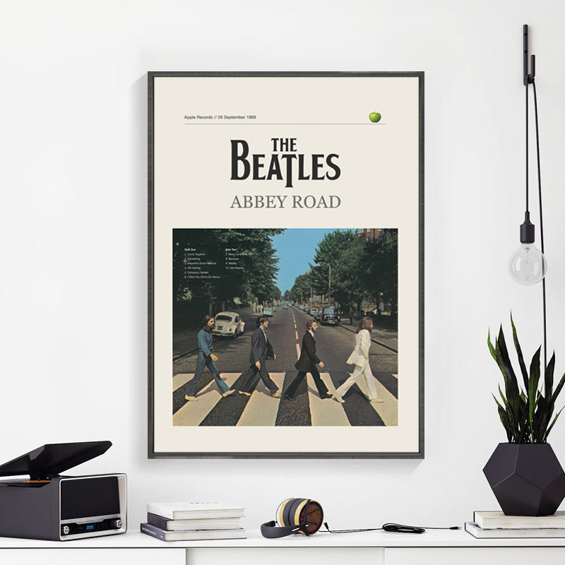 European and American Music Poster Decorative Painting, Living Room Background Wall Painting, Beatles Rock Band Mural, Retro Character Hanging Painting European and American Music Poster Decorative Painting, Living Room Background Wall Painting, Beatles Rock Band Mural, Retro Character Hanging Painting
