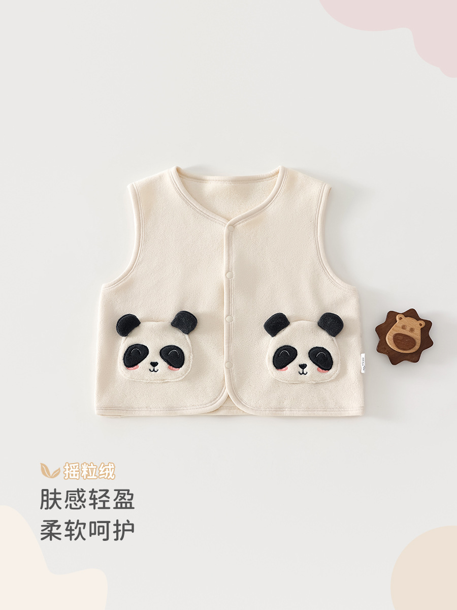 Baby chaleco de invierno y otoño clase A chaleco de pelusa para bebés engrosado calentamiento cardigan sin mangas chaleco de hombros para bebés