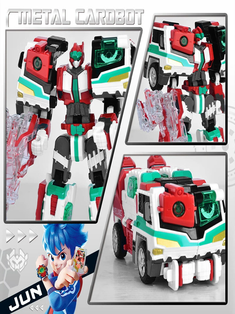 Transformer toy King Kong series — ambulance variant, multi‑function, card & accessories