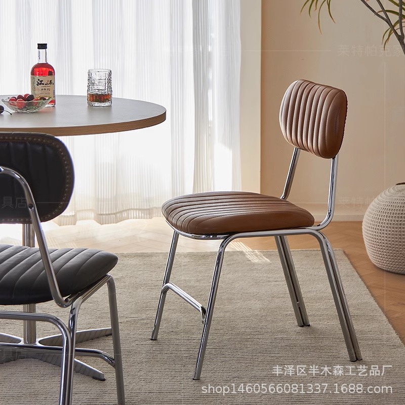 Bar Chair Industrial Style Restaurant Tavern Backrest Dining Chair War Style Leather Cafe Creative Design Chair