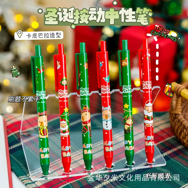 Christmas Capibara Gel Pen Cartoon Student 0.5 Black Water Pen Press Pen Santa Claus Stationery Gift
