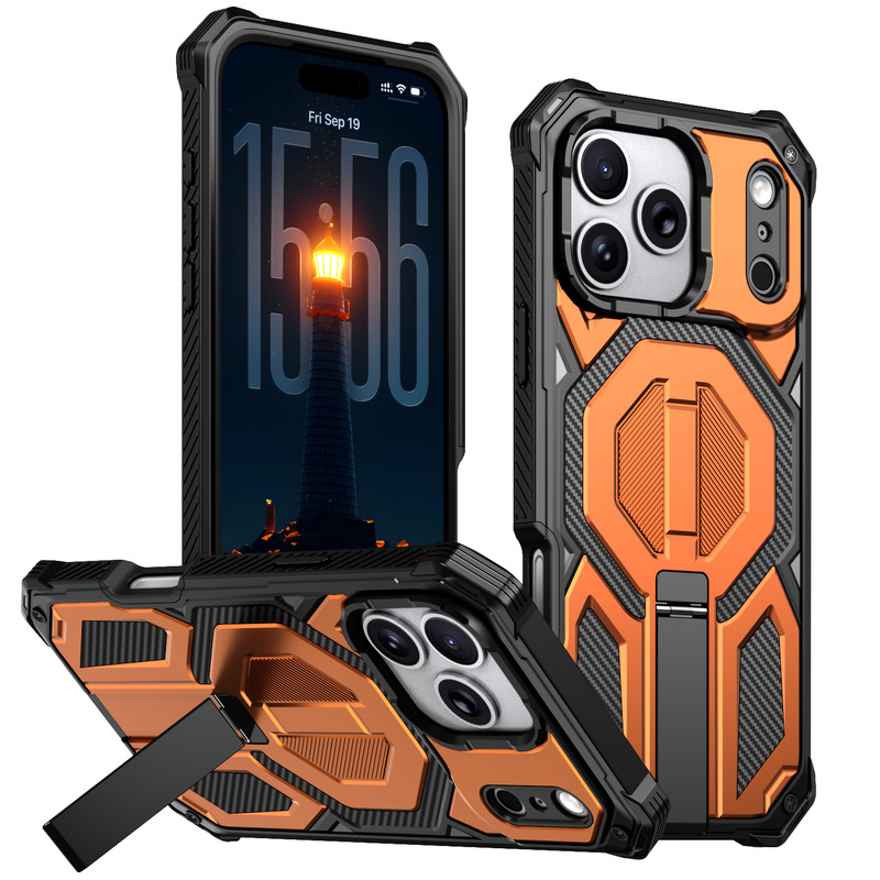Suitable for Apple 17 Promax Mobile Phone Case Explorer Invisible Bracket 16 Magnetic Suction 15 Four-Corner Anti-Fall 14 Protective Cover