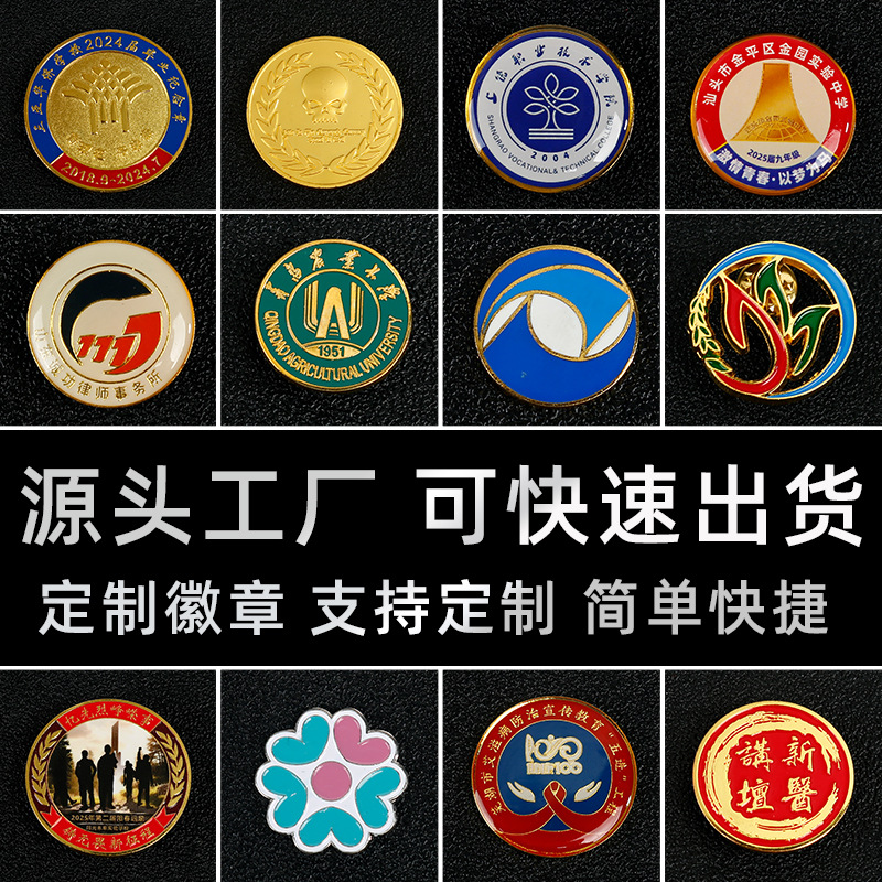 金属徽章定制个性胸章勋章胸针校徽班徽定做logo纪念章奖章可批发