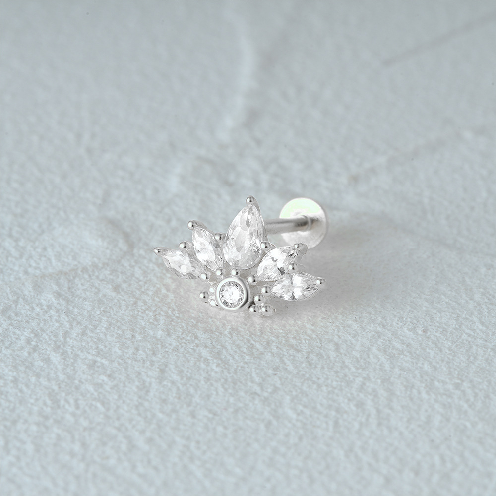 2g Weight Zircon Inlay Material Ear Studs Classification 1 Piece Quantity Daily Occasion 925 Sterling Silver Material Geometric Pattern Women's Gender Plating Design Simple Style Style 1 Piece Ear Cartilage Rings & Studs Simple Style Geometric 925 Sterling Silver Plating Zircon 63