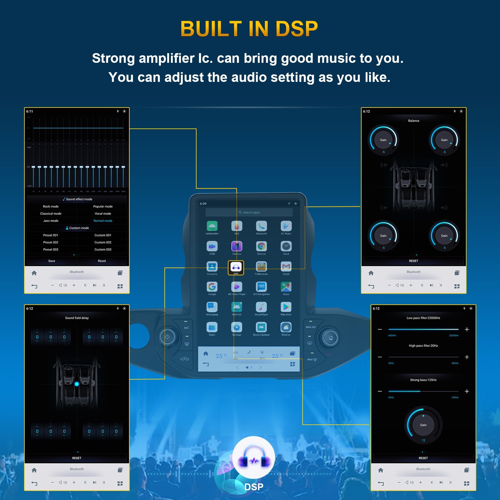 Car Smart Navigation Android Screen for Jeep Wrangler 2018-