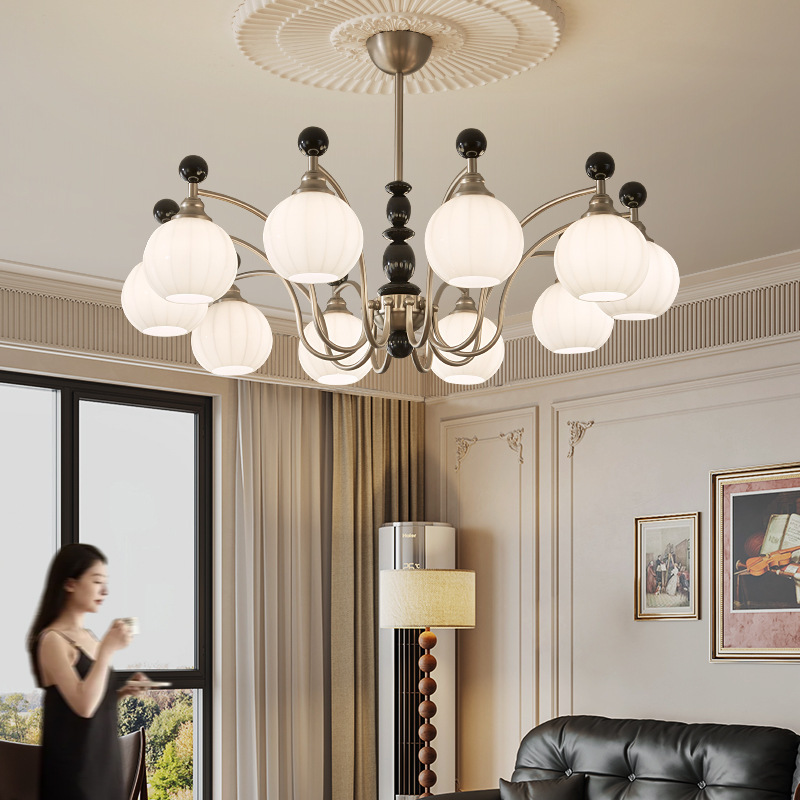 Comedor Zhongshan sensación lámpara de dormitorio sala principal lámparas medievales sala de estar estilo antiguo retro francés candelabros creativos superior sur