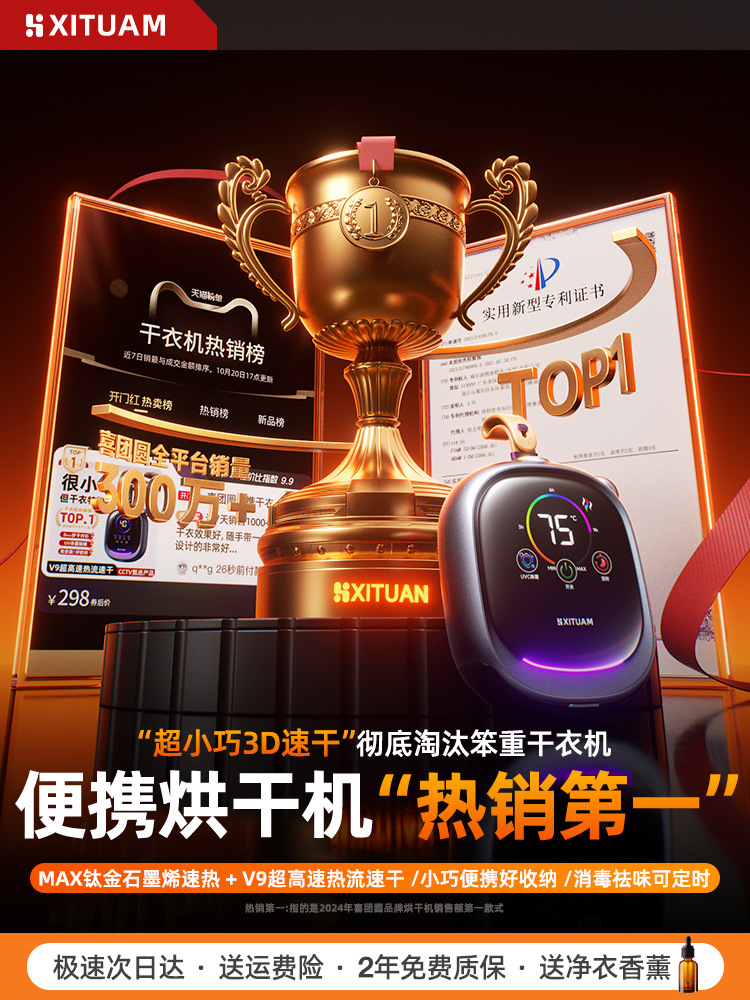 2025 New Dryer for Home Drying Clothes and Intimates, Small Travel Dryer, Portable Dormitory Disinfection Artifact