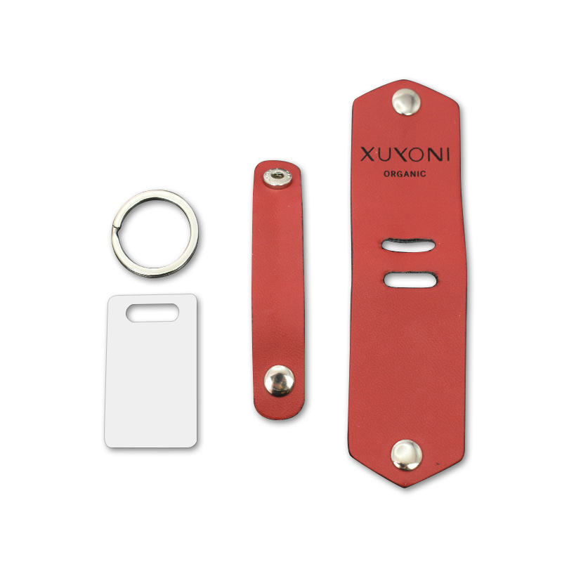 Transfronterizos en blanco de transferencia térmica de cuero desmontable llavero láser multifuncional DIY cuero llave sobre impresión foto