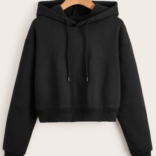 Cross-border hot-selling European and American fashion casual sports sweet cool style new trend pure color hooded short belly exposed hood 