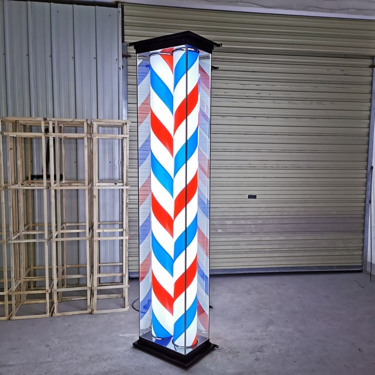 Y hair salon light box floor barber shop wall brightening LED double barrel hair lamp glass salon shop dual-purpose lamp