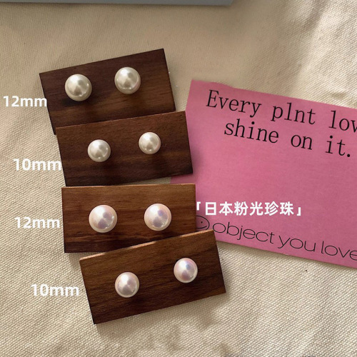 Blogger's same Hong Kong style retro high-end Shijia pearl earrings for women s925 sterling silver needle niche versatile earrings