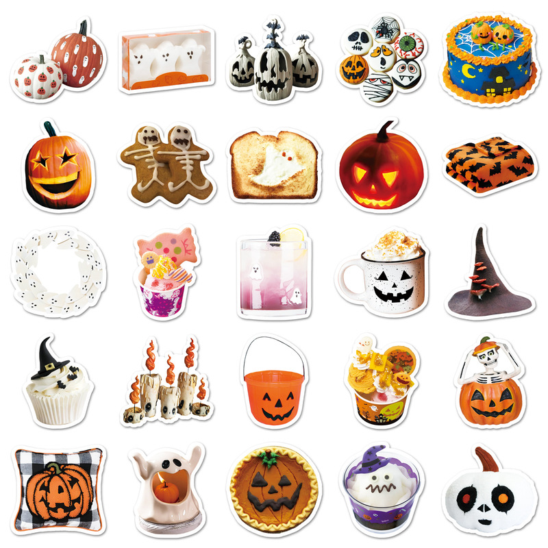 50张万圣节ins风贴纸跨境节日Halloween防水装饰手机壳笔记本贴纸|undefined