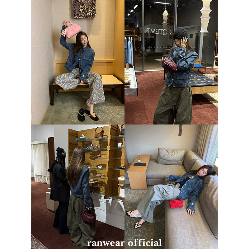 Ranwear 人气王！老钱调风 b*v小众复古牛仔小香外套短款立领夹克|undefined
