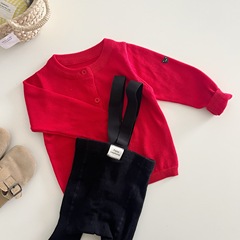 INS韓版護肚A棉舉重褲網紅背帶褲嬰幼兒寶寶春秋打底褲兒童連腳褲